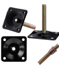 Heavy Duty 4 Piece Furniture Leg Mounting Plates Kit With M8 Hanger Bolts And Adapters for sofa couch chair ottoman table legs 2x2 metal brackets