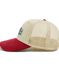Side view of Low Profile Womens Trucker Hat With Dope Vintage Vibe Breathable Cotton Cap Adjustable Fit Six Eyelets Ventilation