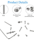 410 Piece Tiny Button Head Hex Socket Cap Screws Kit In 304 Stainless Steel With M2 Through M20 Sizes Zero Point Four Millimeter Pitch Includes Nuts Washers And Hex Keys For Micro Fastening Projects showing screws, nuts, washers, and hex key.