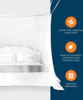 Ultra Large Mosquito Net With Carry Bag And Two Openings Netting Curtains for Camping and Patio, shown over a white bed.