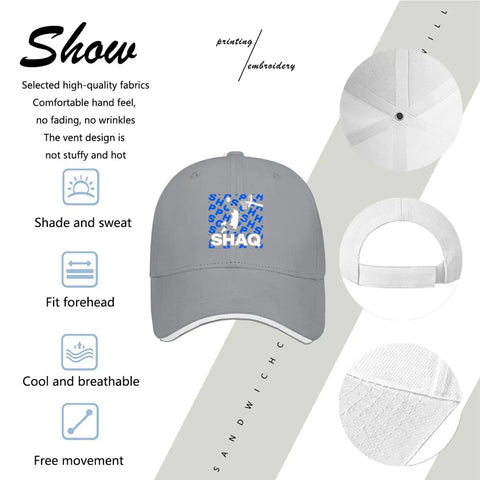Lightweight Distressed Low Profile Baseball Cap For Men Everyday Versatile Hat With Breathable Fabric Easy To Dress Up Or Down Perfect For Sports Travel Hiking Beach Trips Streetwear And Casual Outfits featuring SHAQ print