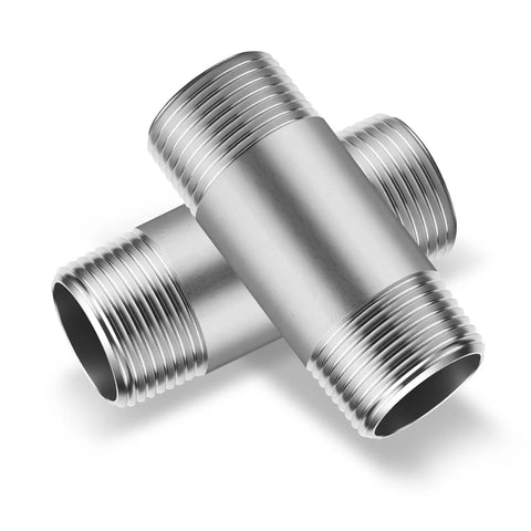 304 Stainless Steel Pipe And Three Eighths Inch NPT Male Threaded Nipples Set, Heavy Duty SCH40 Pre Cut, Two Inch Length for industrial use