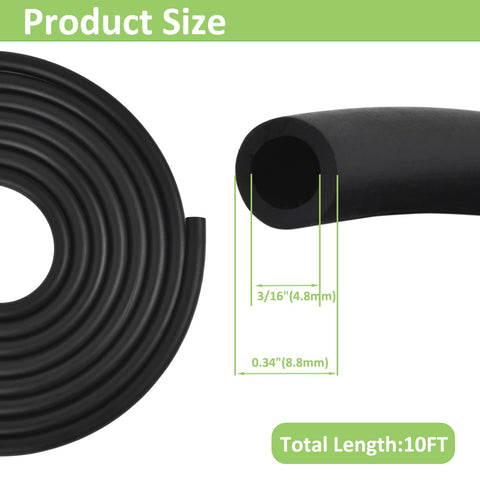 Three Sixteenth Inch ID Fuel Line Hose Ten Feet Long For Small Gas And Diesel Engines And Generators Oil Resistant