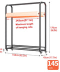 Heavy Duty Adjustable Storage Rack Hella Versatile For Fabric And Vinyl Rolls Featuring Ten Sturdy Rods dimensions 145cm x 170cm black steel holder