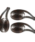 Steel Mainspring Clock Repair Kit For Mechanical Alarm Clocks 3 Pack Replacement Parts shown in dark brown coils