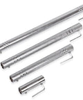 Various sizes of Dumbbell To Barbell Connector Bars for Home Gym with Ultra Precision Thread Design shown in steel material