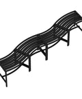 Curved Fire Pit Bench Set Of 4 Outdoor Metal Benches Waterproof Backless Steel Seats For Garden Patio Porch Yard