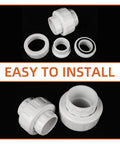 Twenty Pack Three Quarter Inch PVC Union Fittings Socket To Socket Slip Union Connector For Schedule 40 PVC Pipe installation view