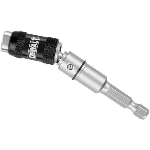 Pivoting Impact Driver Bit Tip Holder With Ring, One Quarter Inch Shank Fits Any Chuck Or Impact Driver, Delivers Up To Two Thousand Inch Pounds Of Torque For Tightening Loosening And Drilling, Durable Steel Construction