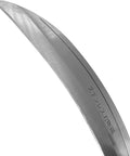 Close-up of stainless steel blade of Grass Sickle Garden Tool 7.6 Inch Japanese Style Kama Weeding Sickle With Stainless Steel Blade And Wood Handle