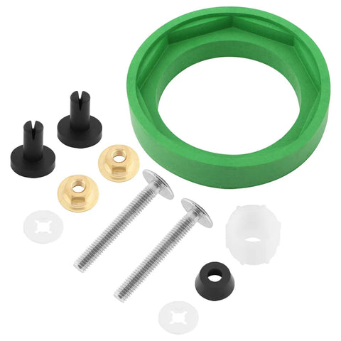 3 Inch Toilet Tank To Bowl Gasket Kit For American Standard Toilets Includes Gasket Bolts And Other Essential Parts For Leak Proof Flush Valve Openings, green gasket and bolts