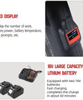 OLED display and dual 18V lithium batteries for 6 Ton Electric Hydraulic Crimping Tool Rechargeable Cordless Terminal Pliers.