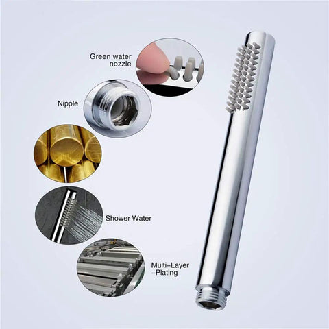 UMJIGF Chrome Thermostatic Shower System with Cold and Hot Water Wall Mounted Brass Shower Faucet, detailed shower head components