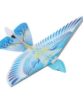 Flying RC Bird With Bionic Wings LED Lights 2.4GHz Remote USB Charging And Durable EPP Body For Indoor And Outdoor Mega Fun Stable Flight Crash Resistant Realistic Feels Blue shown from top angle.