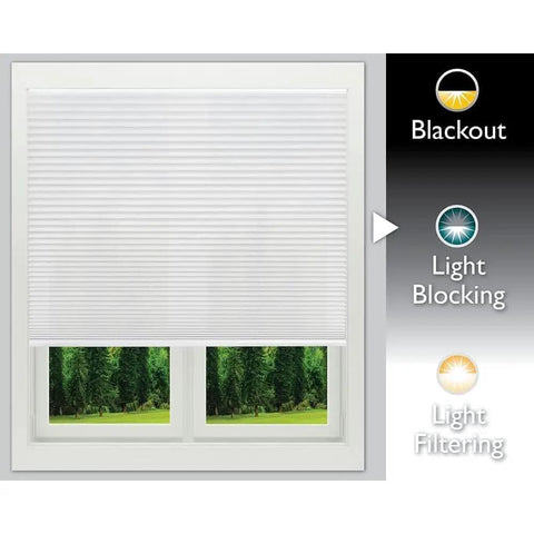 No Tools Cordless Pleated Light Blocking Window Shade With Easy Lift Trim At Home White 36 Inch Wide By 64 Inch Long on window