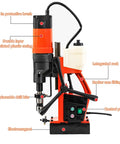110V MachineMag Magnetic Drill Press 1100W Electric Core Bit Borer shown with integrated features like control panel and electromagnet.