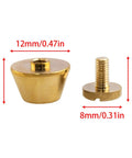 Straight Up Solid Brass Purse Feet With Flat Head Studs And Badass Screw Rivets For Pro Handbag Gear, 12mm flat stud design.