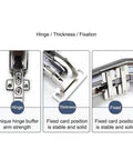 Built Tough Heavy Duty Sliding Door Hinge For Cabinets And Wardrobes, Durable Furniture Hardware With Smooth Sliding Movement, High Load Bearing, Stable Connection, Easy mounting, Ideal For Frequent Use. stainless steel hinge close-up, fixed mount