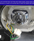 9 Pack Stainless Steel Bulb Retaining Spring Clips For Headlights Universal shown installed in headlamp, wiring visible