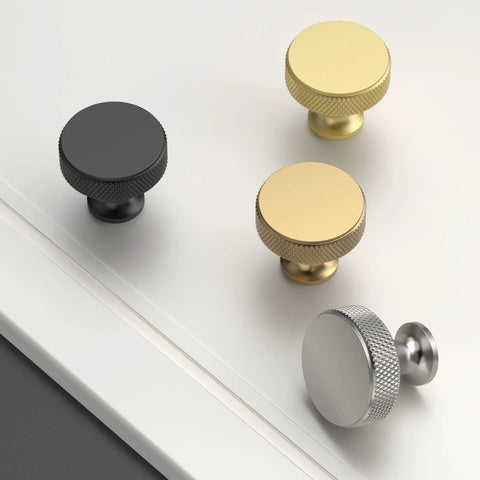 10 Pack Champagne Bronze Knurled Cabinet Knobs Kitchen Cabinet Handles For Drawer Cupboard Wardrobe Doors Easy Install And Durable Construction ZH0036 displayed with other colors on a surface