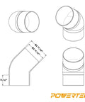 Pawertc 4 In Dust Collection Fittings Kit With Connectors Patented Blast Gates And Stainless Steel Hose Clamps For 3 Machine Setup Woodworking Extraction System Easy To Use elbow fitting dimensions diagram.