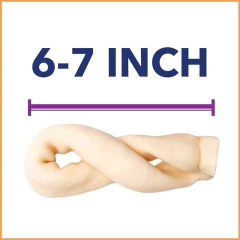 CareChewz Collagen Twist Keys Dog Chew Treats 6 To 7 Inch Natural Flavor Beef Hide Dental Style Snack For Strong Chewers Long Lasting Treat