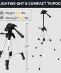 Lightweight compact tripod for 360 Degree Self Leveling Laser Level With Tripod And Pulse Mode Green Beam, height adjustable to 39.5 inches.