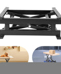 Heavy Duty Electric Lift Table With 250 Lb Capacity Single Scissor Design Foldable Hydraulic Platform side view with adjustable height feature.