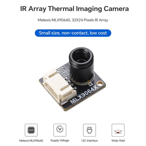 Budget Friendly Thermal Imaging Camera With 32x24 IR Sensor And I2C For Raspberry Pi Arduino STM32 Projects Built For Firefighting Security Monitoring HVAC Electrical Maintenance And More showing Melexis MLX90640 sensor.
