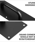 12 Inch Stainless Steel Push Pull Door Handle Set With Black Finish Including Mounting Screws Built Tough Heavy Duty Surface Mount Door Pull Plate And Push Plate Kit For Office Home Shop Warehouse Cabinets close-up