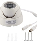 Rock Solid 1080P Hd Dome Security Camera With Hella Crisp Infrared Night Vision And 3.6Mm Lens For Outdoor Use, white dome design with mounting screws.
