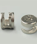 Heavy Duty Furniture Cam Lock Fasteners 100 Piece Set 6mm Male Thread 40mm Long Rust Resistant Alloy Steel Cabinet Bolts For Wardrobe Assembly That Are Built Like A Tank, showcasing metallic cam lock connectors.