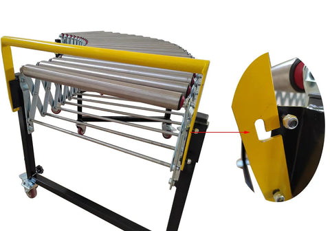 Unpowered Portable Flexible Conveyor With Height Adjustable 29.5 to 45.3 Inches And Expandable Length From 47.2 to 118 Inches Roller Table