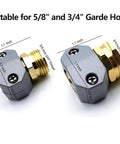 Tough As Nails Heavy Duty Garden Hose Repair Fittings Kit Aluminum Mender Coupler With Clamp for 5/8" and 3/4" Hoses