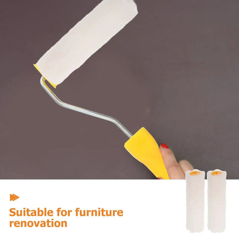 Skip The Stress And Grab This 15 Piece Mini Paint Roller Set Featuring Replaceable 4 Inch Cotton Sleeves And Lint Free Covers For Smooth Wall Door And Furniture Painting – Close-up of roller handle with cotton sleeve.