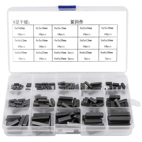 Watris Veiyi parallel square shaft key set, 140 pcs, assorted sizes in plastic organizer case