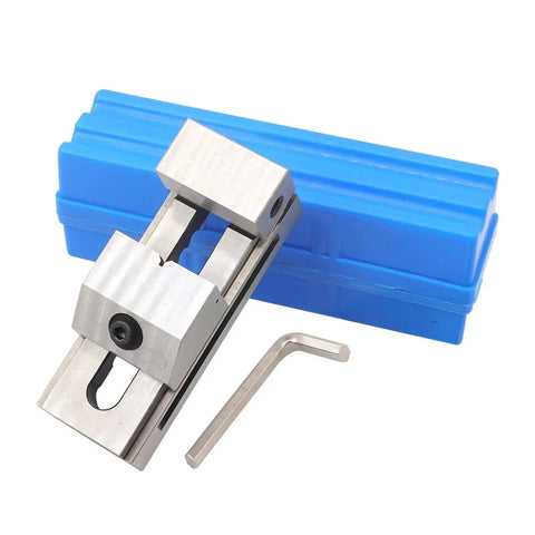 TMY Q50 High Precision Fast Acting Flat Vise And Right Angle Milling Bench Fixture For Surface Grinding with blue case and hex key.