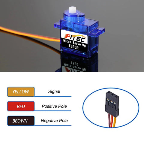 Five Pack 9g Micro Servo Motors With Plastic Shell, 360 Degree Continuous Rotation, Low Noise Digital Servos, 25cm PVC Cable view