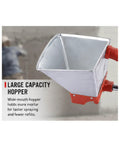 Heavy Duty Pneumatic Mortar Sprayer With Four Jet Plaster Hopper Gun and Tough Alloy Tank showing large capacity hopper for efficient mortar spraying.