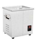 1.3L Hualuck Ultrasonic Jewelry Cleaner 40kHz 120W Machine for home use with stainless steel lid and patterned exterior.