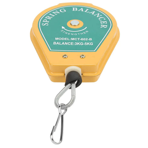 Heavy Duty Spring Balancer With 3 To 5KG Load Cap For Assembly Lines yellow tool holder with hook and safety feature
