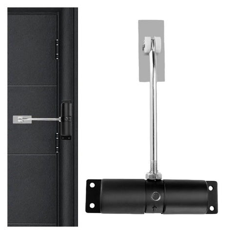 Gate Opener Kit With Universal Extension Spring Door Closer And Automatic Gate Lock Heavy Duty Aluminum Alloy Construction Soft