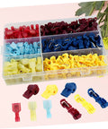 Solid 200 Pc Heat Shrink Wire Crimp Connectors Weather Pack Terminals With Insulated Speaker Box And Auto Wire Tap Kit For Heavy Duty Electrical Work That Is Totally Reliable. Assorted color crimp terminals in organizer box