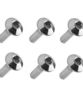 Six Titanium M6 Socket Head Cap Bolts Dome Head Screws, 1.0 Pitch, displayed in a pack for bicycle and motorcycle use, lightweight, high strength.