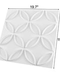 3D Interlocking Circles Wall Panel In Matte White PVC For Interior Walls And Ceilings, Waterproof And Fire Resistant, 19.7x19.7 Inches
