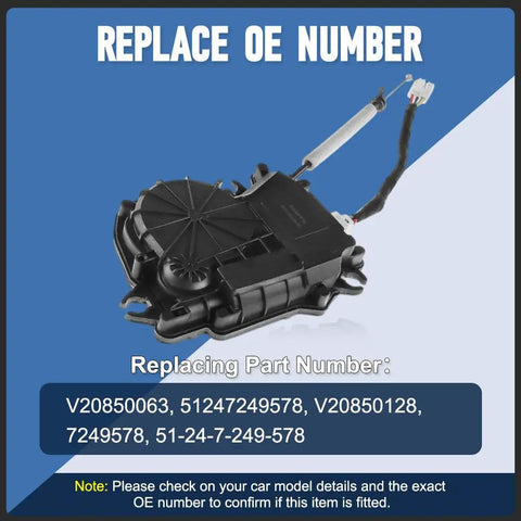 BMW X3 F25 28I Liftgate Lock Actuator Replacement For Rear Trunk Latch with OE numbers displayed on blue background