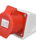Tough As Nails Industrial Cee Socket Wall Mounted Heavy Duty Polycarbonate Housing With Genuine Brass Contacts Ip44 Weather Proof Plug And Play Power Receptacle Dead Nuts Reliable For Campsites Worksites And Job Sites on a white wall.