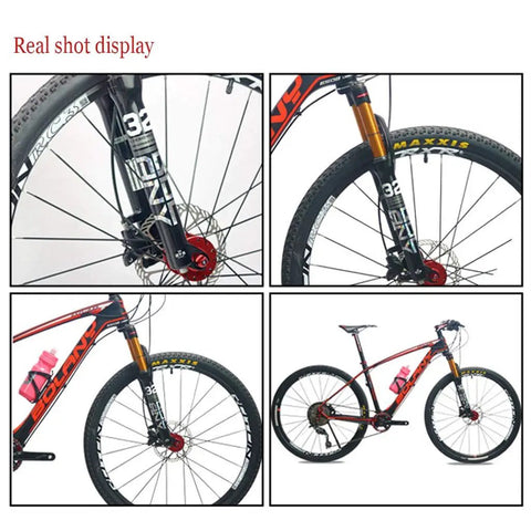 "Snow Mountain Bike Front Suspension Fork 26 Inch Pneumatic Shock Absorbers With Rebound Adjustment Remote Lockout Magnesium Alloy"