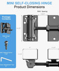 Built Tough Self Closing Gate Hinges For Wood Vinyl PVC And Metal Gates With Adjustable Tension 90 Degree Narrow Swing