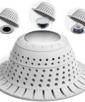 Universal Silicone Bathtub Drain Strainer With Tall Dome Design For Quick Shower Hair Catcher And Jewelry Protection No Sweat Setup fits in shower.